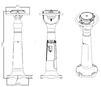 Nautical Gyro Vertical Type Bearing Repeater Support