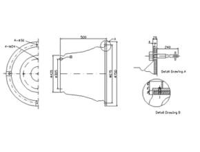 CMR-A Super Cell Rubber Fender drawing specification and dimension