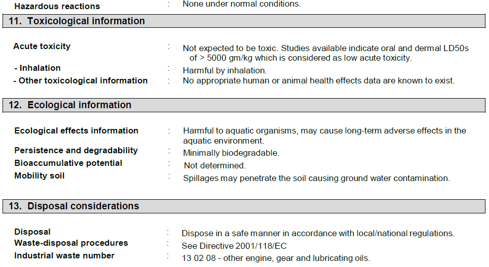 Material Safety Data Sheet