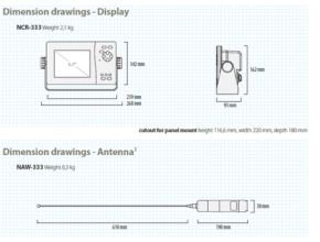 Navtex receiver dimension and drawing