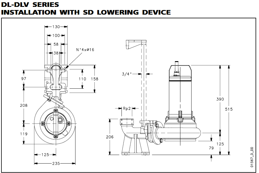 DL-DLV SERIES INSTALLATION WITH SD LOWERING DEVICE