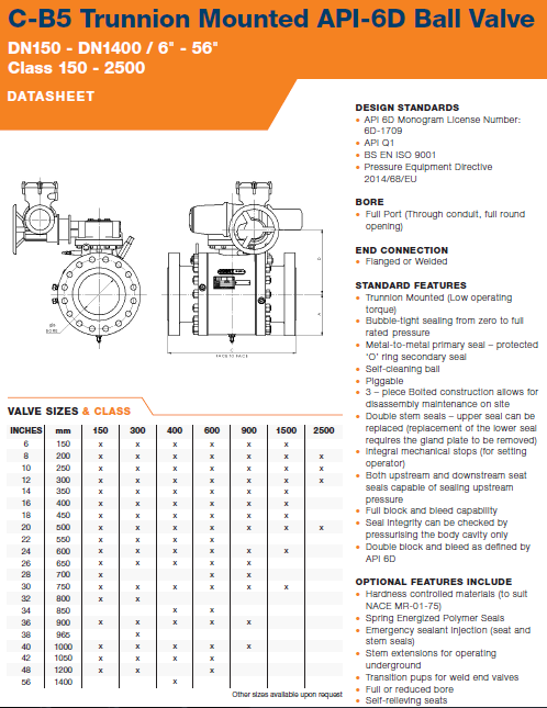 Valve Size and Class
