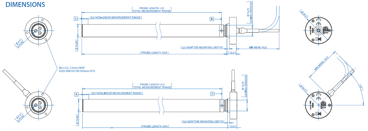 Lightweight Liquid Level Sensor Dimension