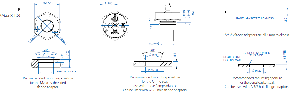 Lightweight Liquid Level Sensor Mounting Flanges