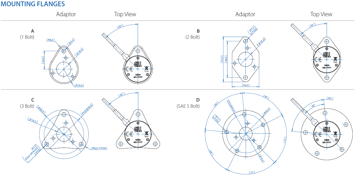 Lightweight Liquid Level Sensor Mounting Flanges