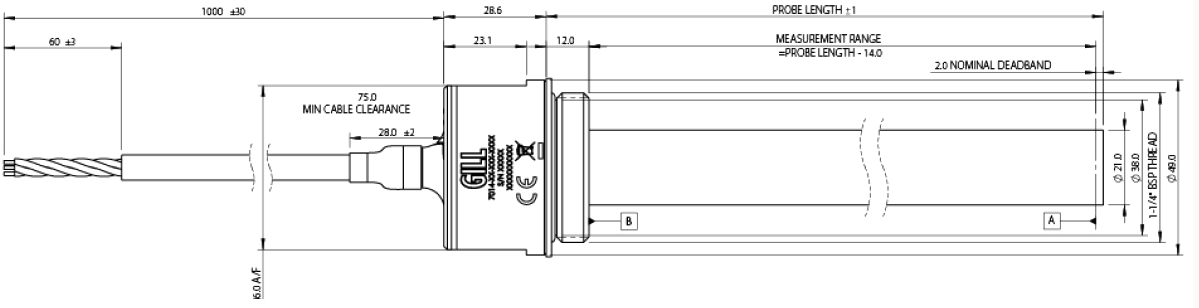 Water Utilities Level Sensor Dimension
