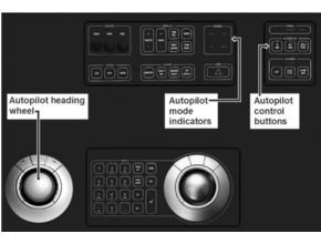 K-Bridge console operator panel (showing integrated autopilot controls)