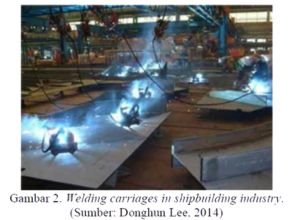 Welding carriages in shipbuilding industry