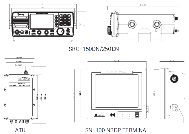 DESK Type 150/250W MF/HF DSC, NBDP SYSTEM GMDSS Drawing