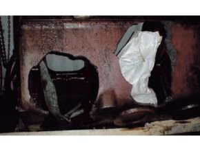 Damaged engine bed plate