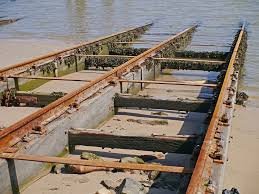 Rail in shipyard 