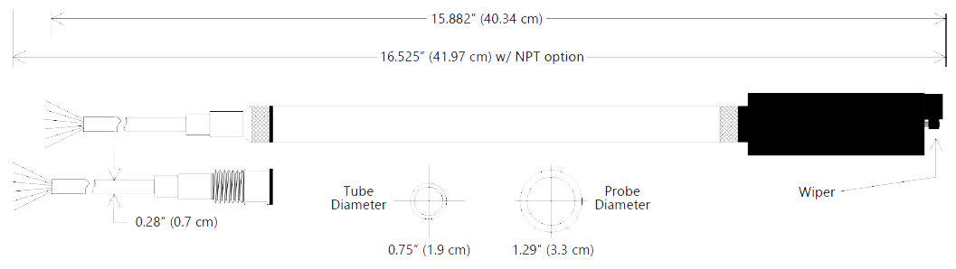 Turbo Turbidity Sensor Dimensions
