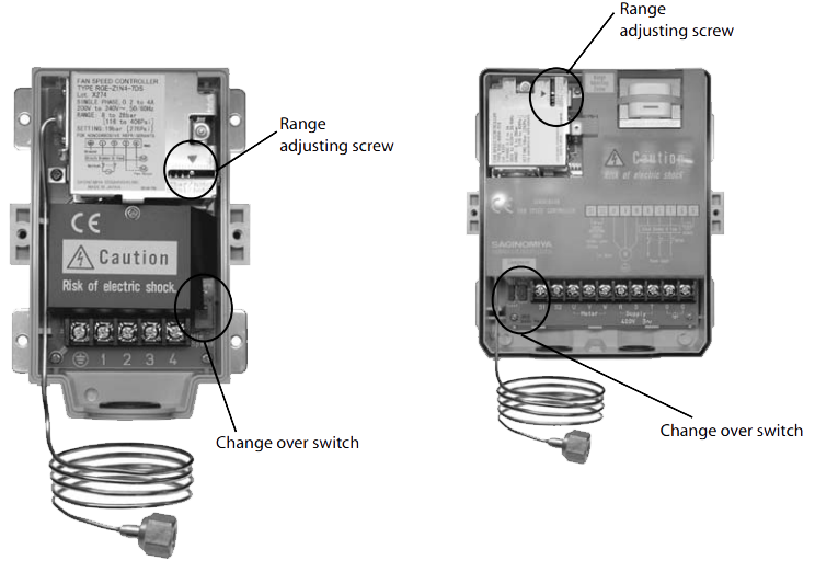 Fan Speed Controllers, Type RGE Adjusting Method