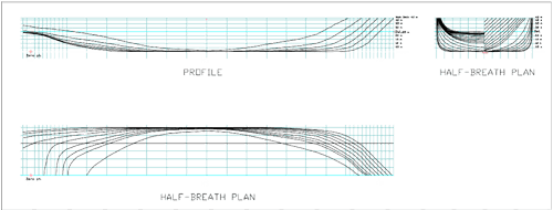 Lines plan of a ship