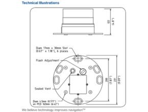2NM Bargesafe Solar Barge Light Technical Illustration
