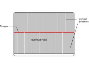 vertical stiffening of a transverse watertight bulkhead