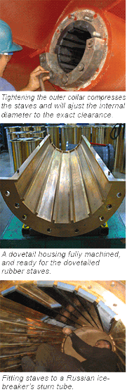 A dovetail housing fully machined, and ready for dovetailed rubber staves