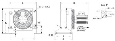 cooler dimensions A12 oil cooler 400V to a105 oil cooler 400v