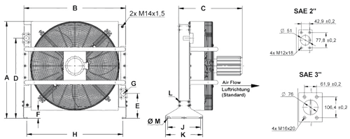 cooler dimensions A120 oil cooler 400V to a330 oil cooler 400v