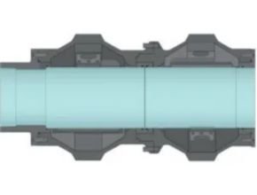 The Full Bore Coupling is in its in-line operation state.