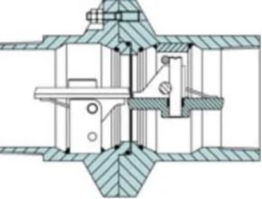 Valves lock each other in open position