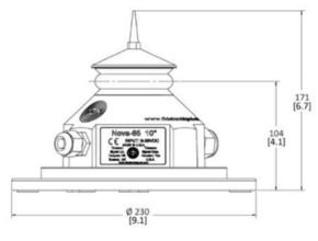 Nova-65 Led marine lantern dimension side